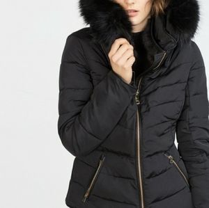 Zara Basic Puffer Hoodie Coat